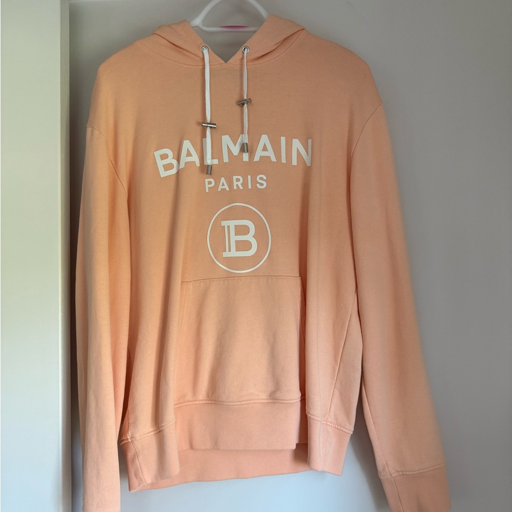 Balmain Peach Logo Hoodie